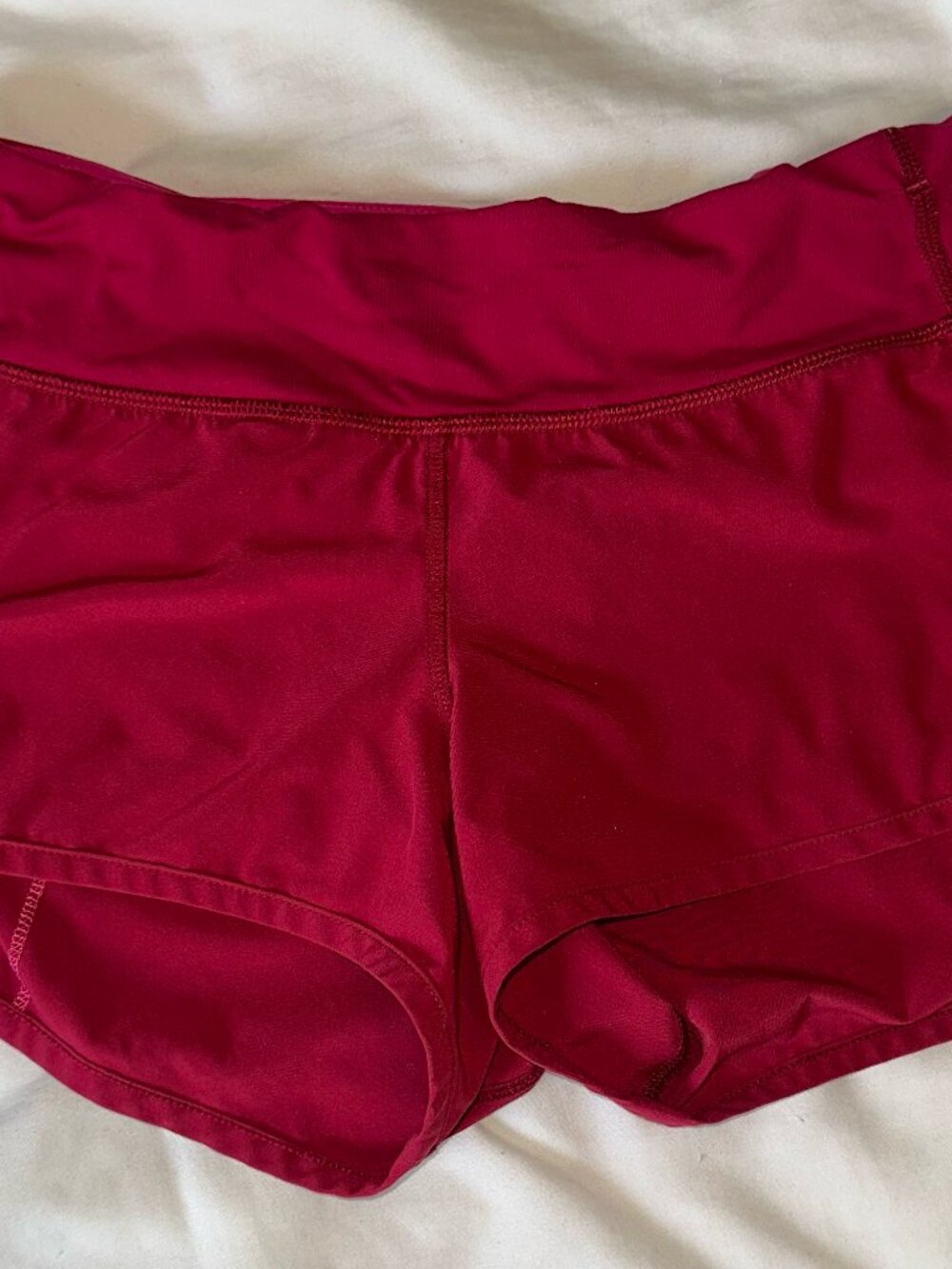 Red Lululemon Speed Up Shorts